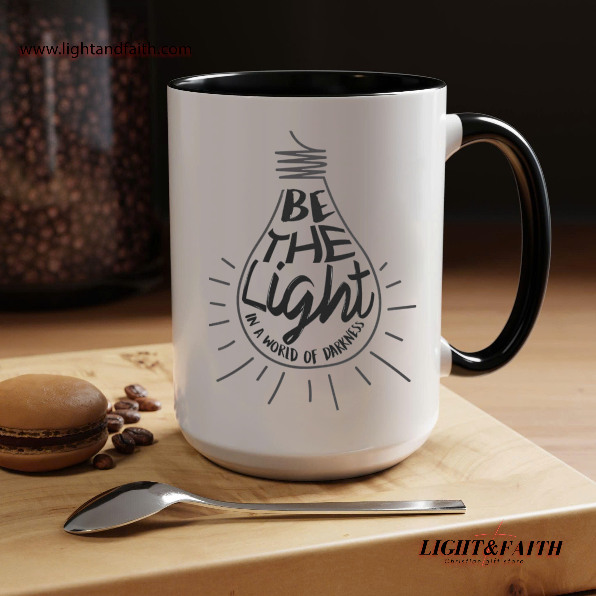 Be the Light in a World of Darkness Mug – Christian Inspiration Coffee Cup, Religious MULAF51